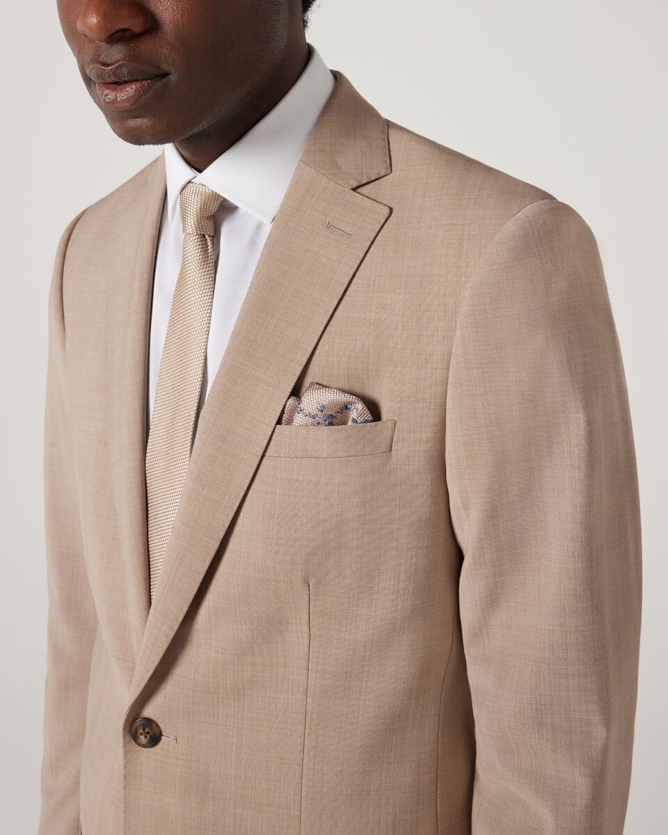 Slim Stretch Wool Blend Tailored Jacket, Light Tan, hi-res
